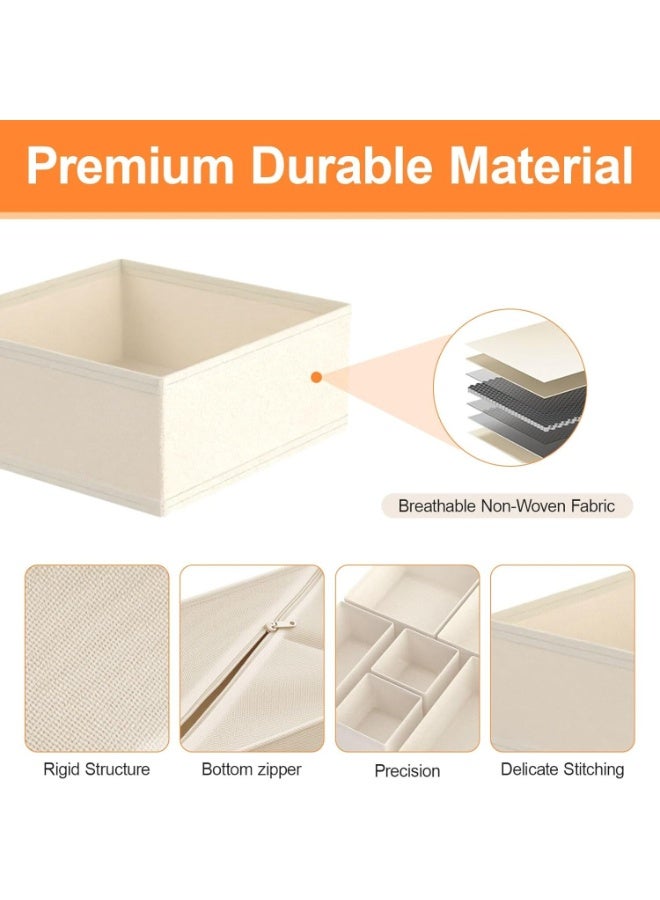 FAYET 6 Pack Fabric Dresser Drawer Organizers, Closet Dividers for Baby Clothes, Socks, Underwear and Nursery Storage - Image 2